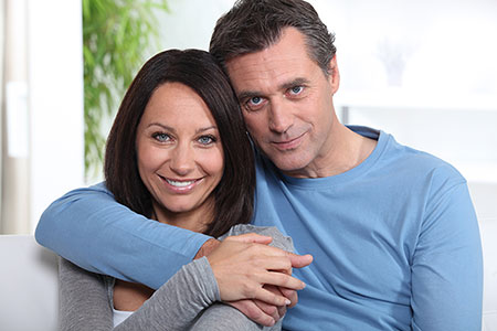 Couple enjoying their sunroom